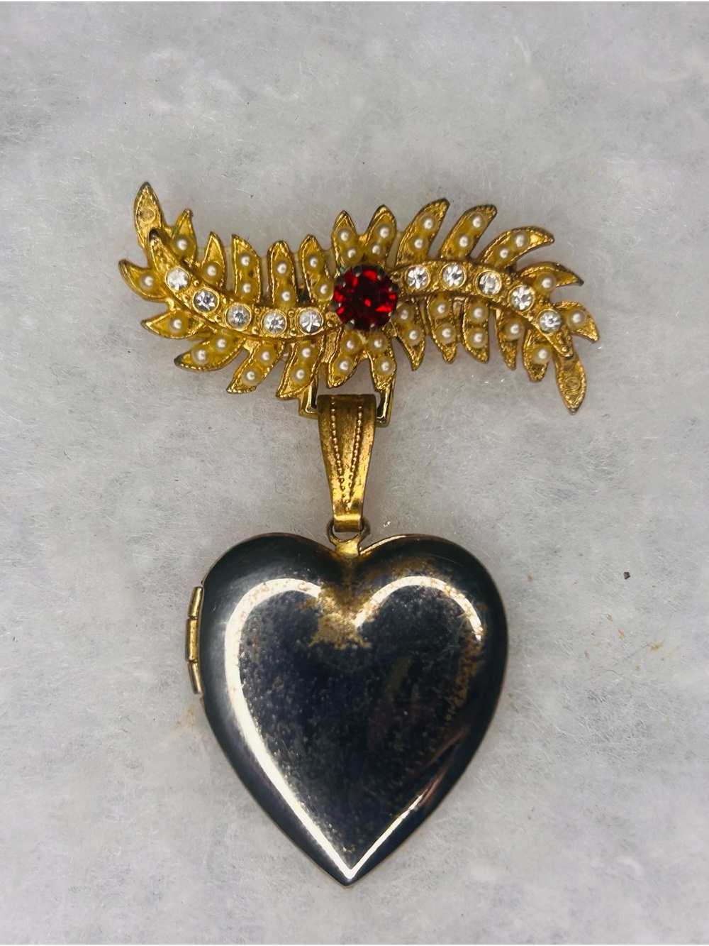 Vintage Heart Locket Brooch Pendant (1958-63)